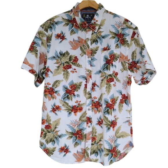 MBX Premium Goods Tropical Hawaiian Shirt Men's XXL White Multicolor Beach - Picture 1 of 9